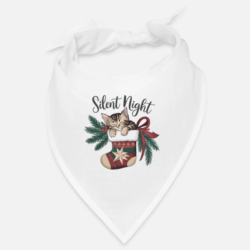 Douce nuit – Chaton en bas de Noël Bandana