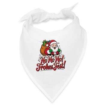 Weihnachtsmann – Ho Ho Ho! Frohes Fest - Bandana - Weiß - Vorne