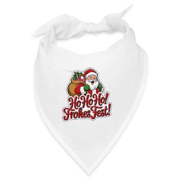 Weihnachtsmann – Ho Ho Ho! Frohes Fest - Bandana - Weiß - Vorne