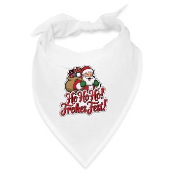 Weihnachtsmann – Ho Ho Ho! Frohes Fest - Bandana - Weiß - Vorne