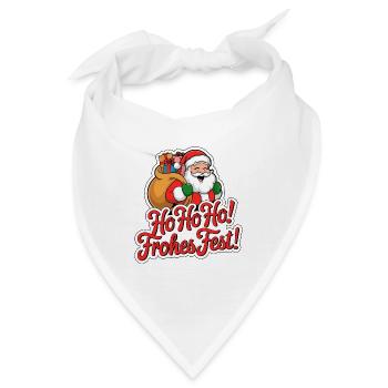 Weihnachtsmann – Ho Ho Ho! Frohes Fest - Bandana - Weiß - Vorne