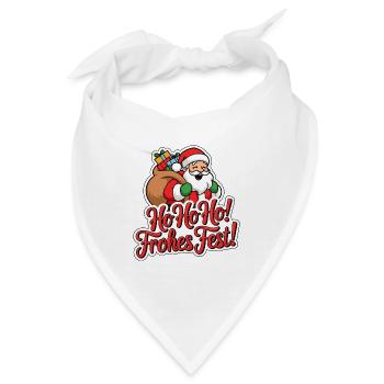 Weihnachtsmann – Ho Ho Ho! Frohes Fest - Bandana - Weiß - Vorne
