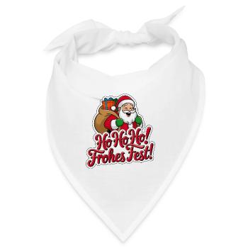 Weihnachtsmann – Ho Ho Ho! Frohes Fest - Bandana - Weiß - Vorne