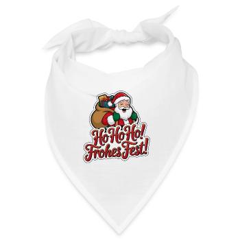 Weihnachtsmann – Ho Ho Ho! Frohes Fest - Bandana - Weiß - Vorne