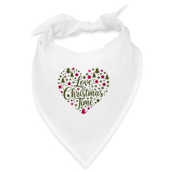 Liebe zur Weihnachtszeit – Herz aus Motiven - Bandana - Weiß - Vorne