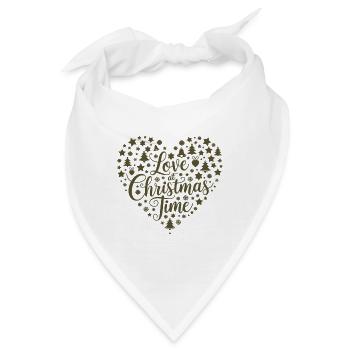 Liebe zur Weihnachtszeit – Herz aus Motiven - Bandana - Weiß - Vorne
