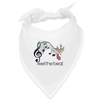 Feel the Beat – Abstrakter Notenschlüssel - Bandana - Weiß - Vorne