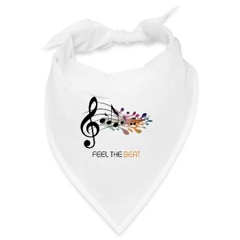 Feel the Beat – Abstrakter Notenschlüssel - Bandana - Weiß - Vorne