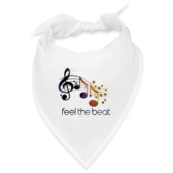 Feel the Beat – Abstrakter Notenschlüssel - Bandana - Weiß - Vorne