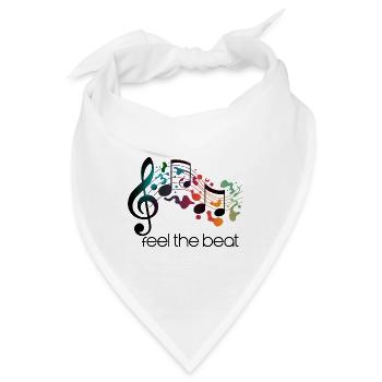 Feel the Beat – Abstrakter Notenschlüssel - Bandana - Weiß - Vorne