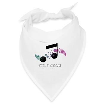 Feel the Beat – Abstrakter Notenschlüssel - Bandana - Weiß - Vorne