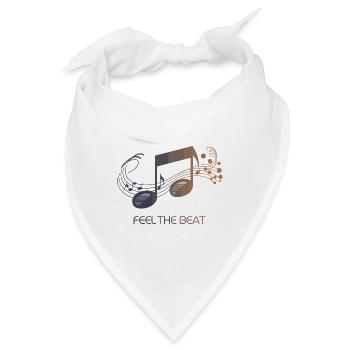 Feel the Beat – Abstrakter Notenschlüssel - Bandana - Weiß - Vorne