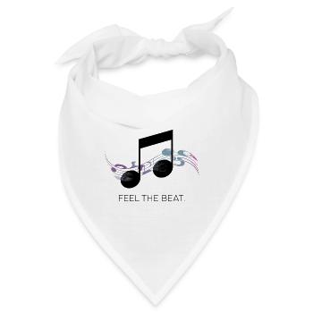Feel the Beat – Abstrakter Notenschlüssel - Bandana - Weiß - Vorne