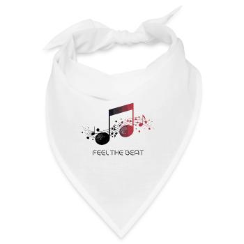 Feel the Beat – Abstrakter Notenschlüssel - Bandana - Weiß - Vorne