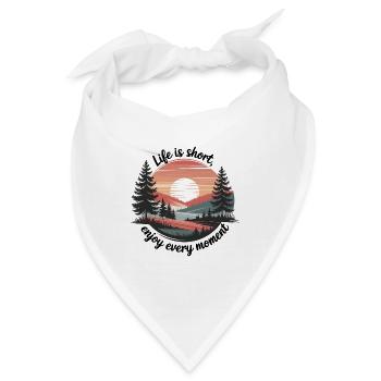 Life Is Short – Enjoy Every Moment - Bandana - Weiß - Vorne