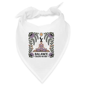 Balance Begins Within - Yoga - Bandana - Weiß - Vorne