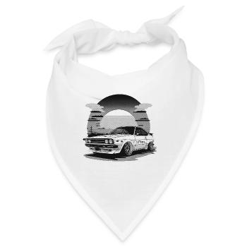 JDM - Retro Car und Sunset BW - Bandana - Weiß - Vorne