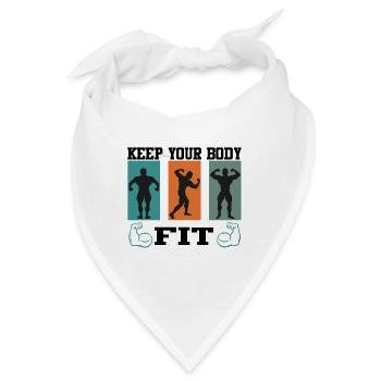 Bodybuilding Keep Body Fit Muskeltraining Hantel - Bandana - Weiß - Vorne