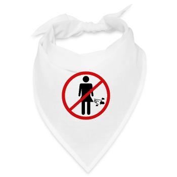 Verbotsschild: Furzen verboten! Frau Frauen - Bandana - Weiß - Vorne