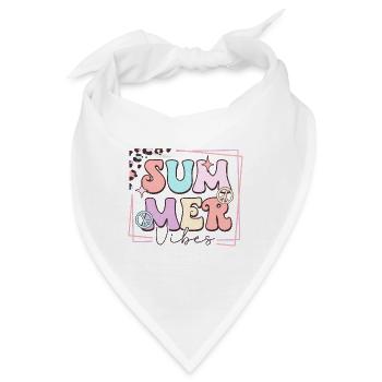 Summer Vibes - Retro Design - Bandana - Weiß - Vorne