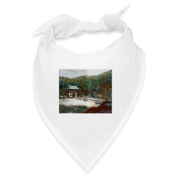 Tempel im Wald - Bandana - Weiß - Vorne