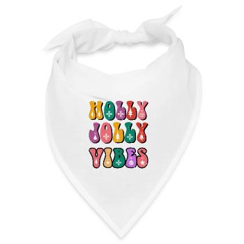 Holly Jolly Vibes, Weihnachtsstimmung, Weihnachtsfamilie - Bandana - Weiß - Vorne