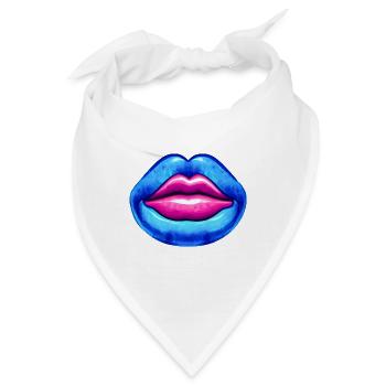 Lippen - Bandana - Weiß - Vorne