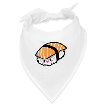 Lachs Nigiri Sashimi Kawaii Sushi - Bandana - Weiß - Vorne
