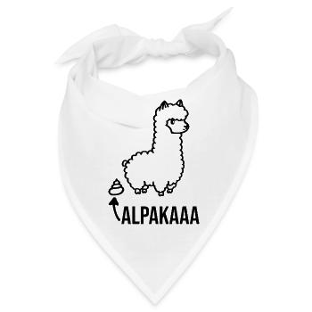 Alpaka Lama Kaka lustiger Spruch - Bandana - Weiß - Vorne