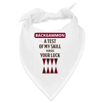 Backgammon Spieler Brettspiel lustige Sprüche Geschenk - Bandana - Weiß - Vorne