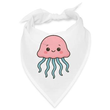 Niedliche Quallen Illustration - Bandana - Weiß - Vorne