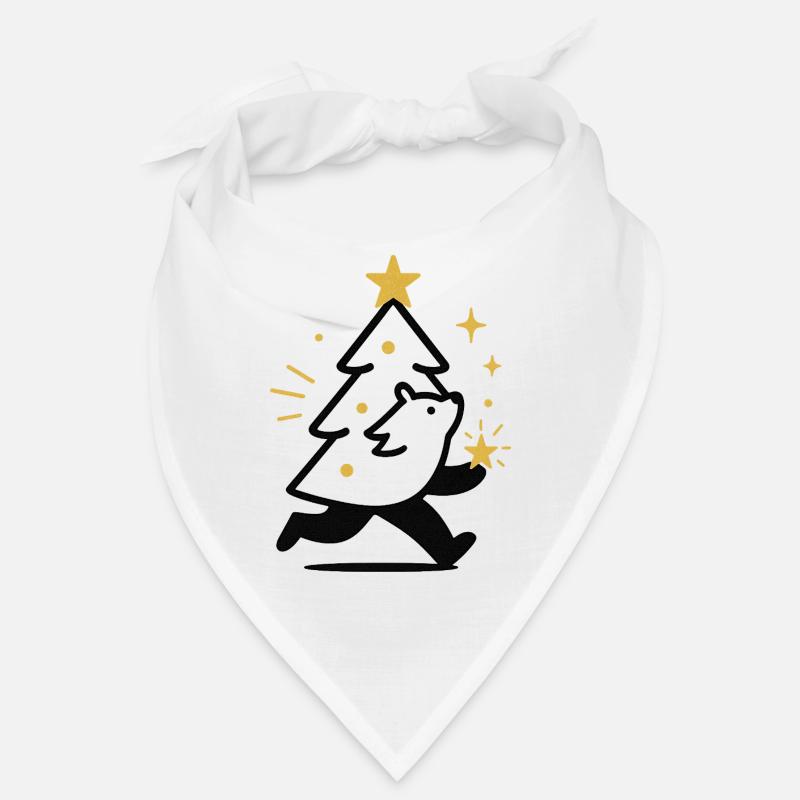 Weihnachtswolf und Sternenbaum Bandana