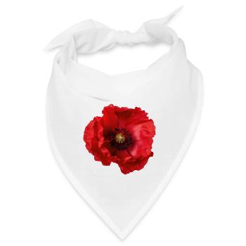 Mohnblume - Bandana - Weiß - Vorne