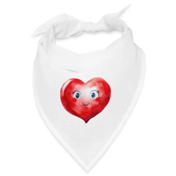Wasserfarben Herz - Bandana - Weiß - Vorne