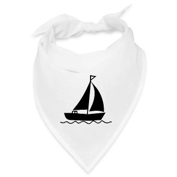 Segelboot Segelschiff Segelboote - Bandana - Weiß - Vorne