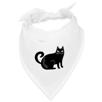Katze Katzen Katzendame Katzenfreund - Bandana - Weiß - Vorne