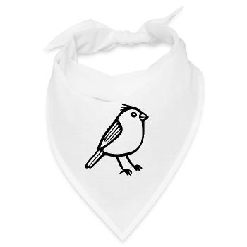 Vogel - Bandana - Weiß - Vorne