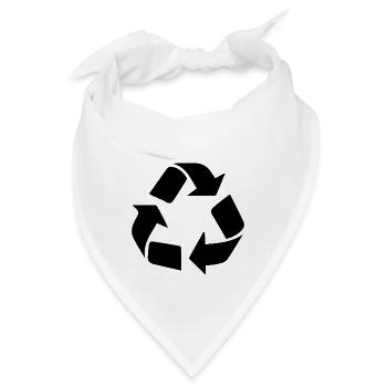 Recycling Symbol - Bandana - Weiß - Vorne
