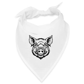 Schwein Schweinchen - Bandana - Weiß - Vorne