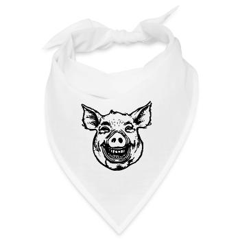 Schwein Schweinchen - Bandana - Weiß - Vorne