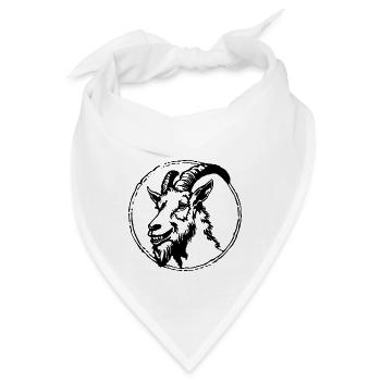 Ziege Steinbock Ziegenbock - Bandana - Weiß - Vorne