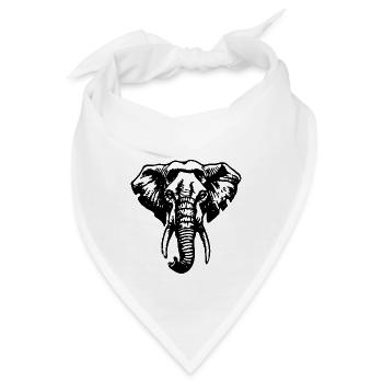 Elefant Elefanten - Bandana - Weiß - Vorne