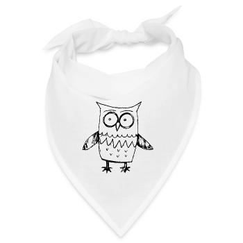 Eule Eulen Vogel - Bandana - Weiß - Vorne