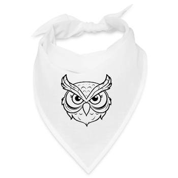 Eule Eulen Vogel - Bandana - Weiß - Vorne