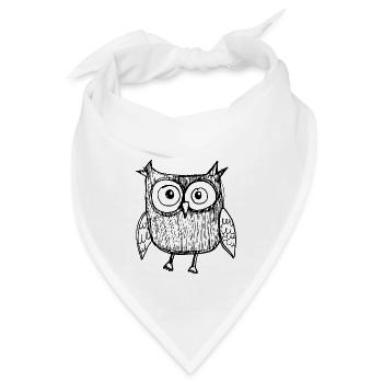 Eule Eulen Vogel - Bandana - Weiß - Vorne