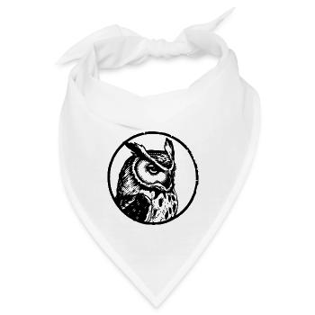 Eule Eulen Vogel - Bandana - Weiß - Vorne