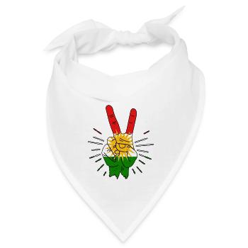 Kurdistan Peace Finger - Bandana - Weiß - Vorne