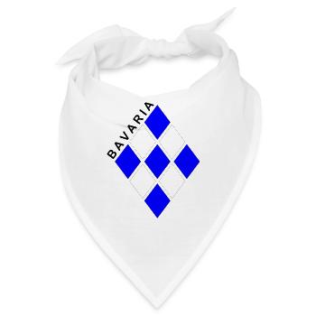 Rauten Muster Blau Weiss Bavaria - Bandana - Weiß - Vorne