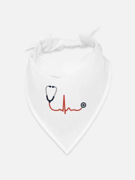 STÉTHOSCOPE MÉDECIN HÔPITAL - Bandana - blanc - Devant