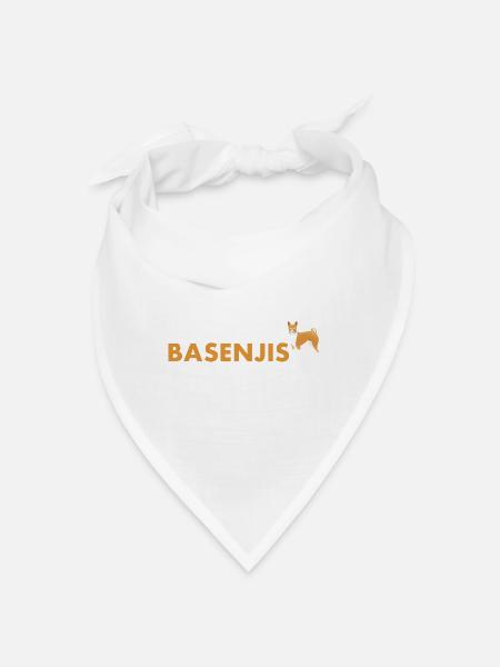 Dog Easily Distracted By Basenji - Bandana - white - Front